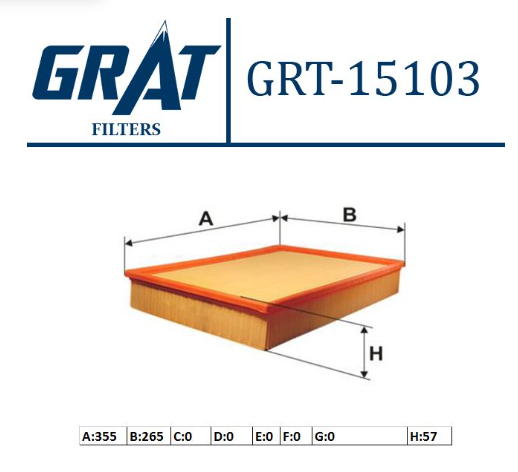 GRAT Air Filter For MERCEDES SPRINTER 2.2D 2009 On GRAT A0000902651 A0000903751