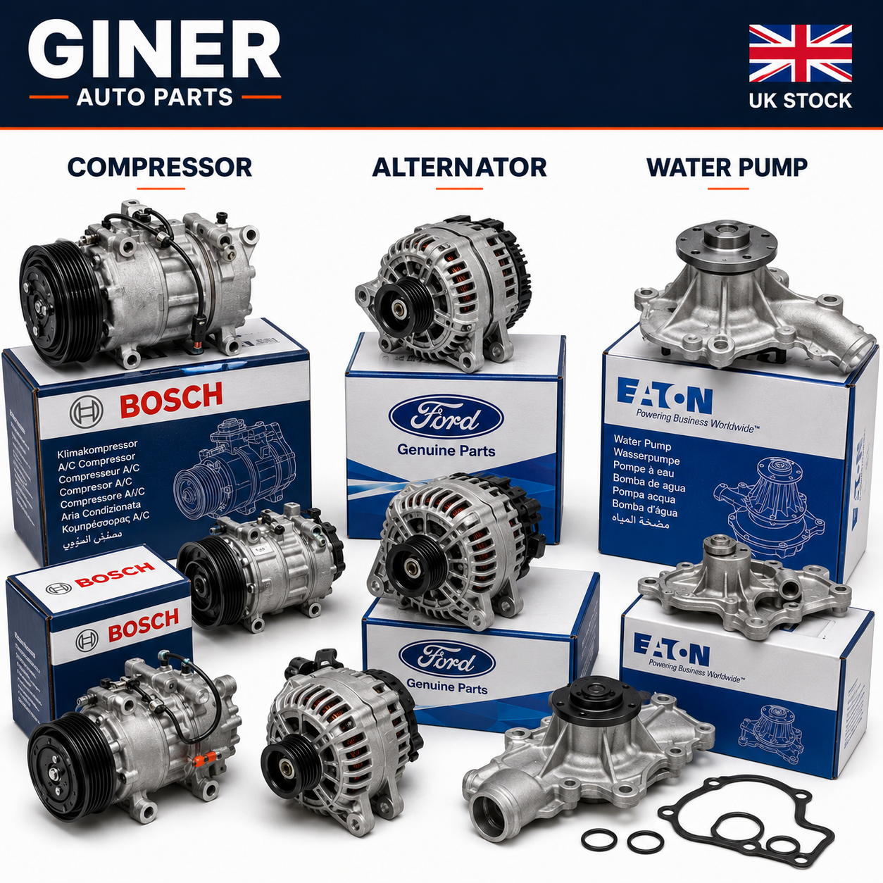 Compressor & Alternator & Water Pump