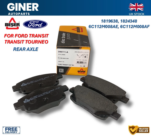 BESER Brake Pads Set Rear BP1530 Quinton Hazell 1371454 1433958 6C112M008A2E