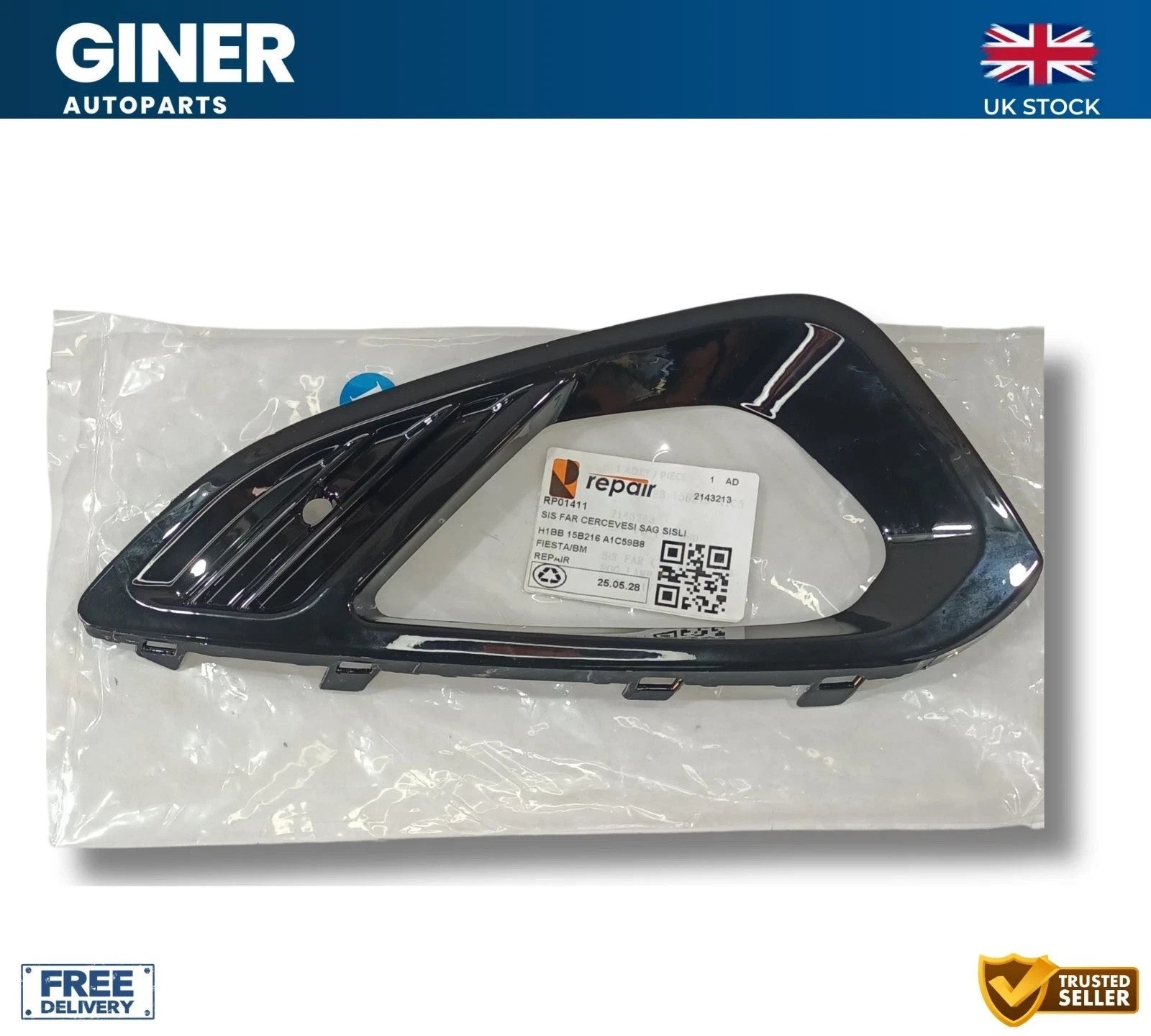 Bumper Left Rigt Fog Light Grille Frame Trim Ford Fiesta MK8 2143222 2143213