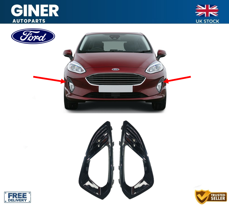 Bumper Left Rigt Fog Light Grille Frame Trim Ford Fiesta MK8 2143222 2143213