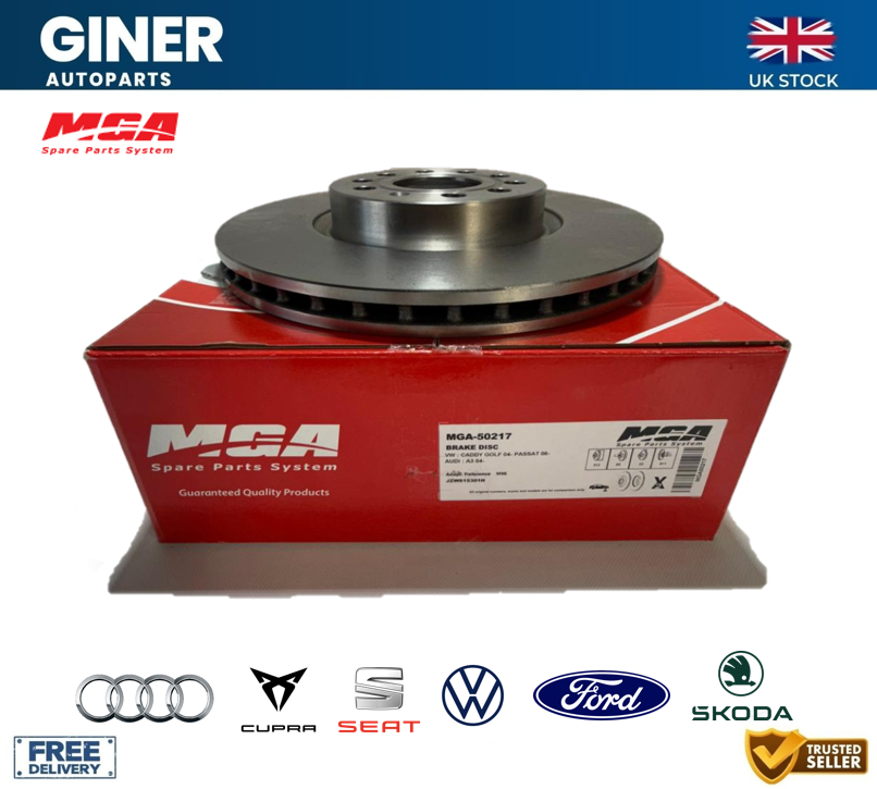 MGA Set 2x Brake Discs Pair Vented Front 312mm 24384 JZW615301H 1K0615301AA New