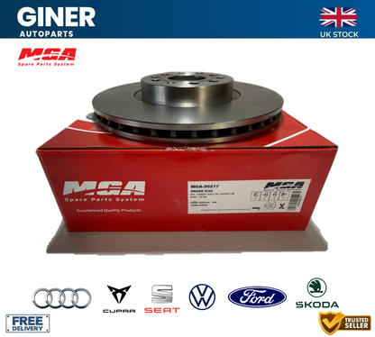 MGA Set 2x Brake Discs Pair Vented Front 312mm 24384 JZW615301H 1K0615301AA New