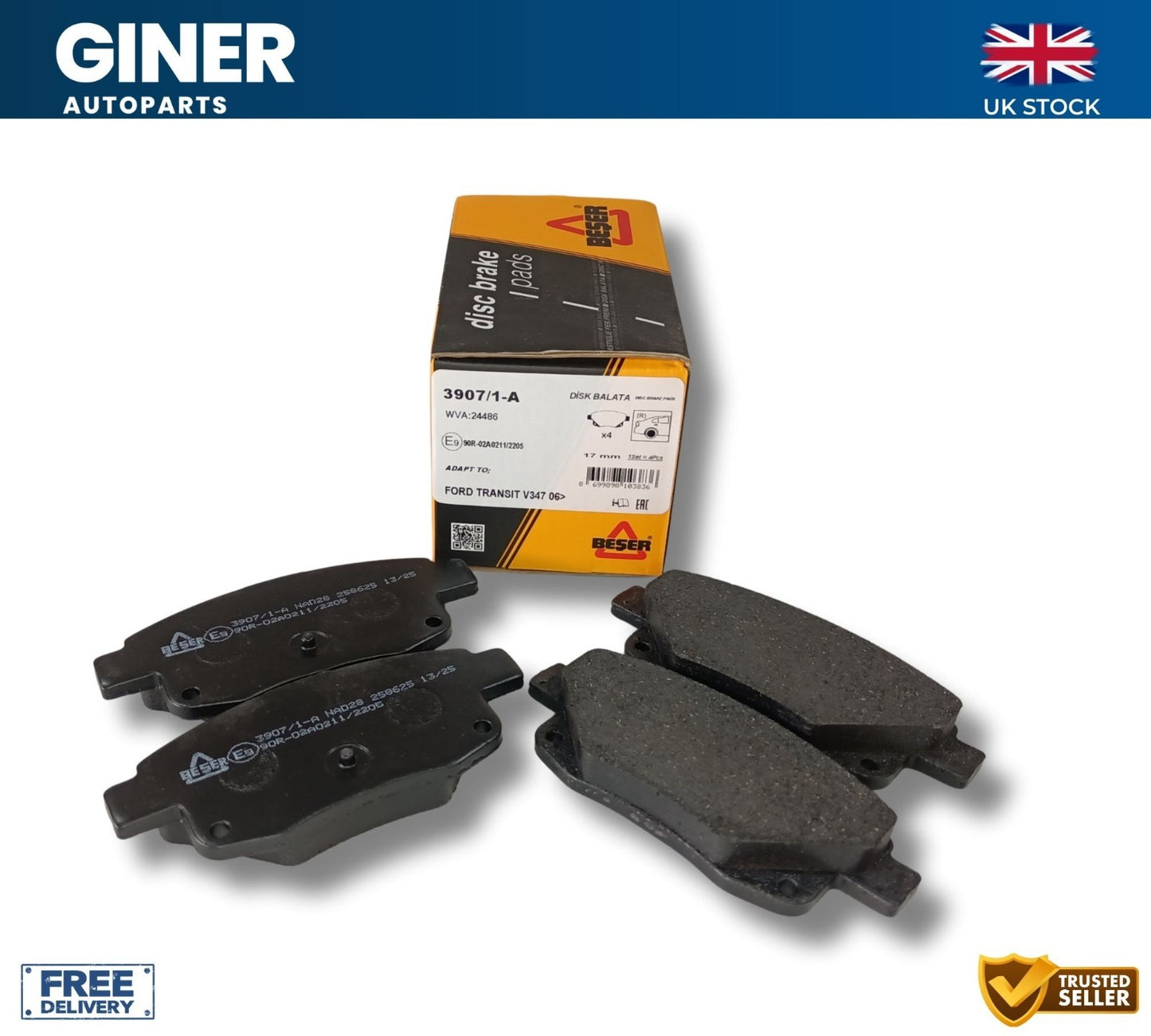 BESER Brake Pads Set Rear BP1530 Quinton Hazell 1371454 1433958 6C112M008A2E