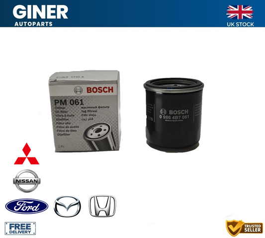 Bosch Oil Filter For MAZDA 2 1.3 1.5 2007 on 09864B7061 BGY114302 B6Y014300 New