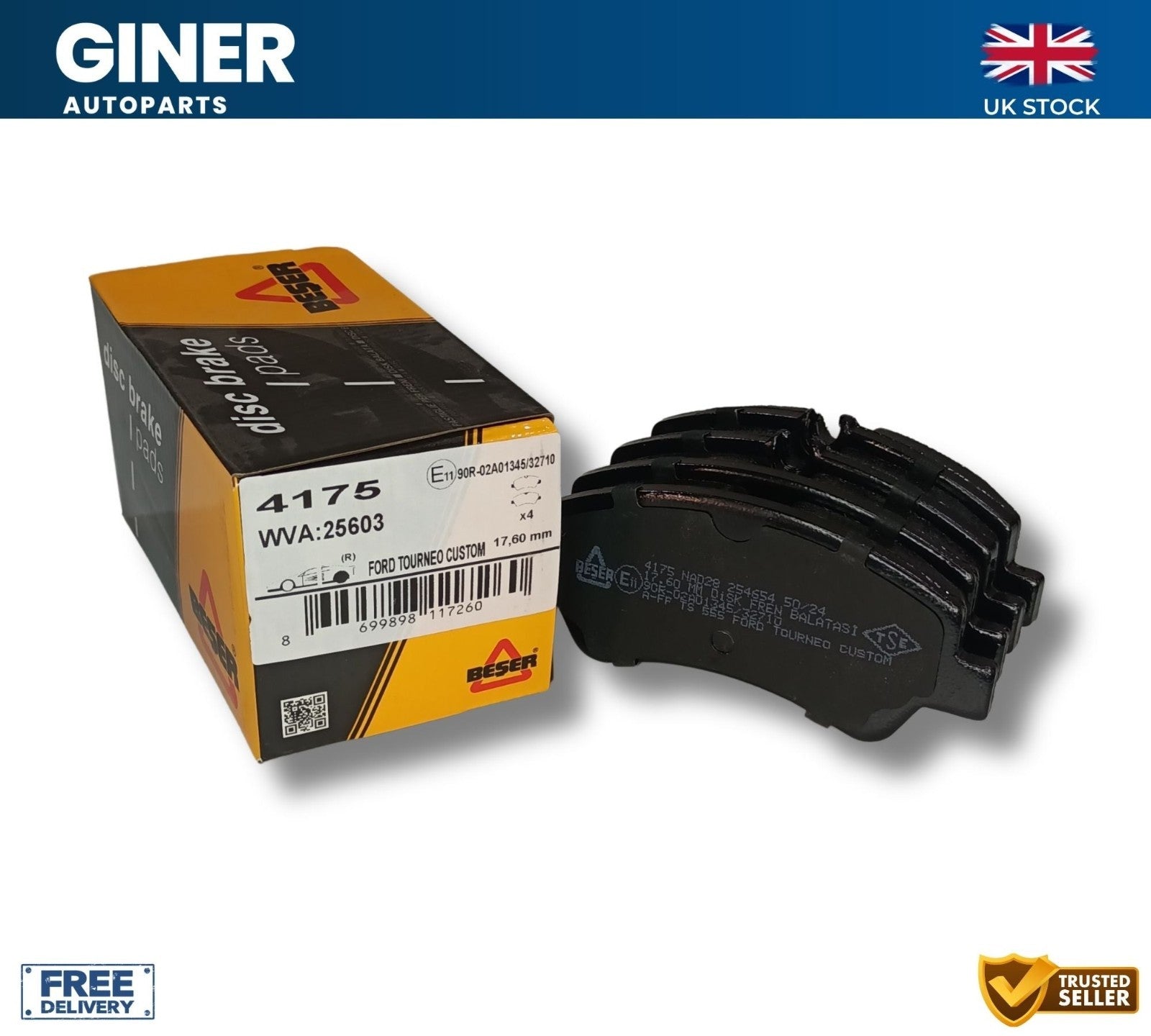Brake Pads Rear For Ford Transit V363 Transit Custom V362 Tourneo Custom 1840037