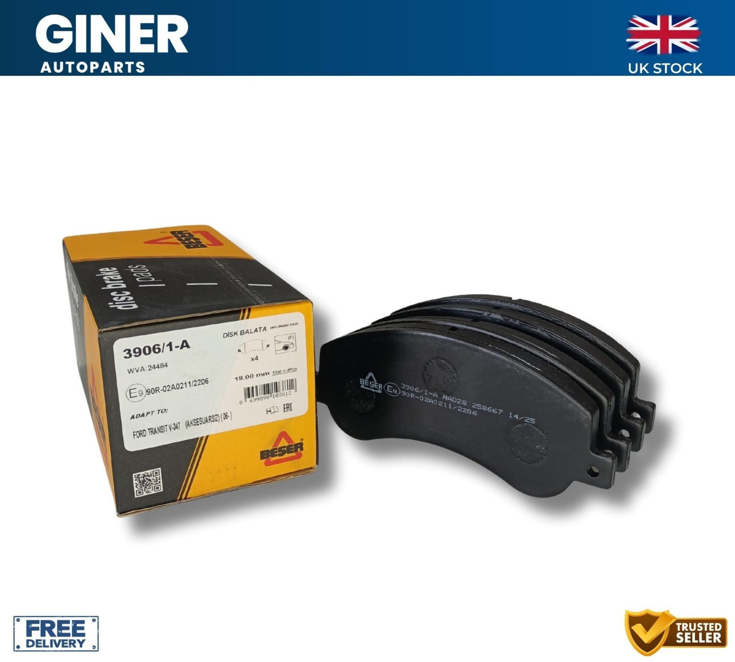 BESER Brake Pads Set Front 1371402 1433952 1488962 1553797 1560014 24484