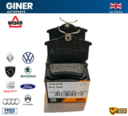 BESER Brake Pads Set Rear 1H0698451B 1H0698451C 1J0698451C 191698451 For Audi