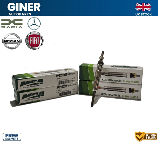 MGA Glow Plugs Set 4x A4151590001 4151590001 1106500Q0E 8200682592 110654876R