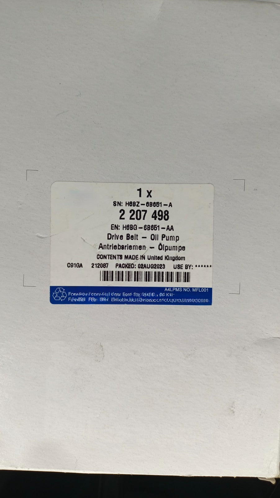 Ford Original Timing Belt For Ford Transit/Puma/Focus IV 2207498 H6BG6B651AA