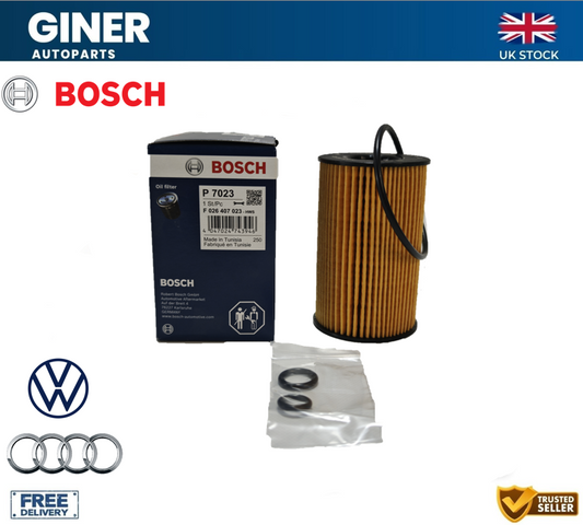 Oil Filter F026407023 Bosch 03L115562 03L115466 P7023 Genuine Quality VW Group