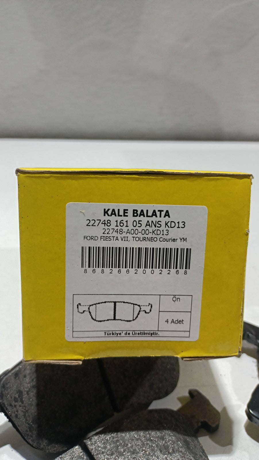 Brake Pads Set For Ford Fiesta Mk7 1.0 Front 2017 on Kale KTH1BC2K021AB