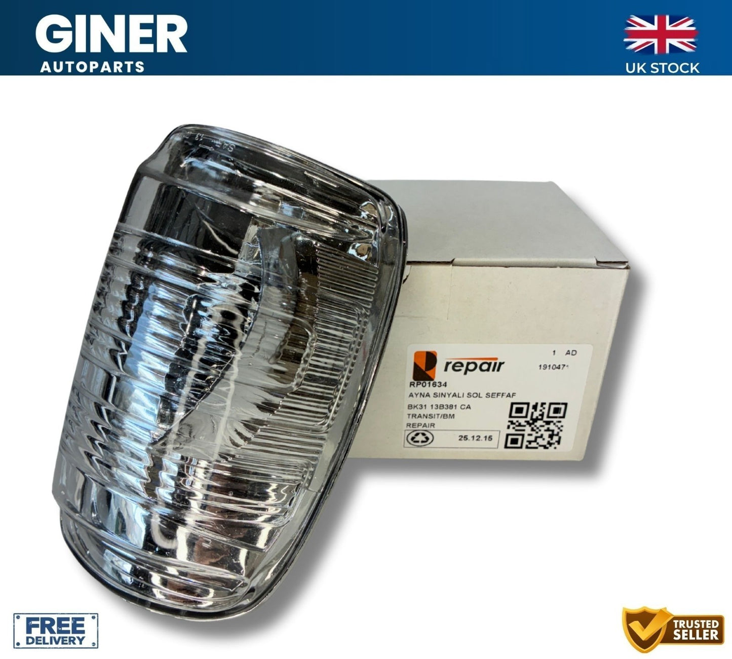 REPAIR Door Wing Mirror Indicator Lens Left For 2019+ON Ford Transit MK8