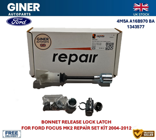FORD FOCUS MK2 Repair Kit 2004-2012 Bonnet Release Lock Latch 1343577 OE Quality