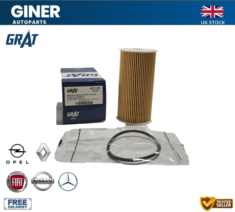 GRAT Oil Filter For RENAULT MASTER Mk3 2.3D 2010 on 152083323R 7485141087 New