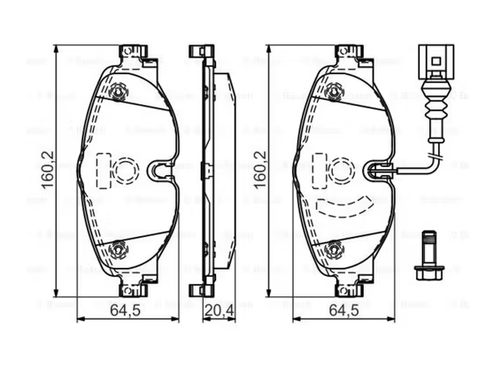 Bosch Brake Pads Set Front 0986494660 2K5698151 JZW698151AN 2K5698151A BP1505
