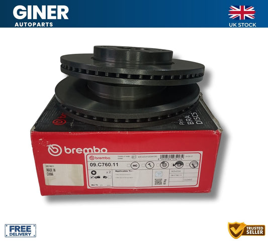 BREMBO Front Brake Discs Pair Vented 262mm For Ford Fiesta VII HJ, HF