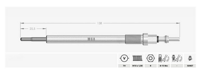 MGA Mercedes 4X Heater Glow Plugs A0011597301 A0011598001 0011597301 0011598001