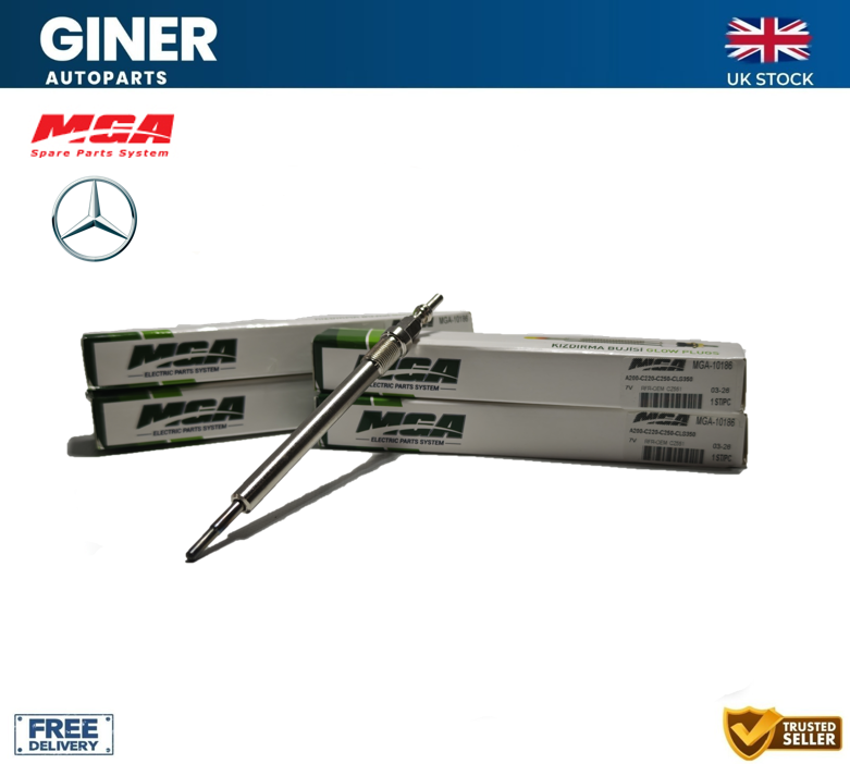 MGA Mercedes 4X Heater Glow Plugs A0011597301 A0011598001 0011597301 0011598001