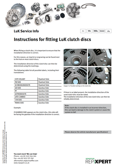 LuK Clutch Kit 3pc (Cover+Plate+Releaser) 620326800 1607870480 1610922580