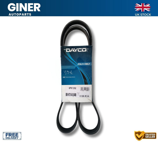 DAYCO V-Ribbed Belt 6 Ribs 1352MM Auxiliary Fan Drive Alternator Belt 6PK1352