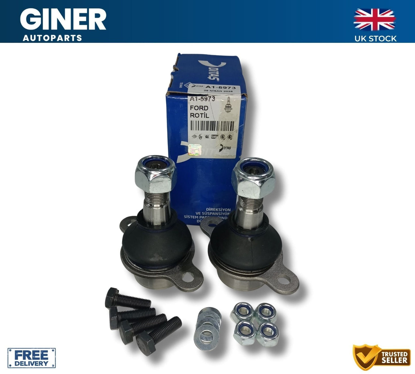 Front Lower Wishbone Ball Joints Pair For Ford Transit MK8 2014-2023 2192439