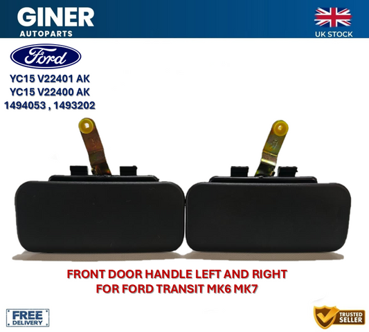 2X Outer Front Door Handle Left & Right For Ford Transit Mk6 Mk7 1494053 1493202
