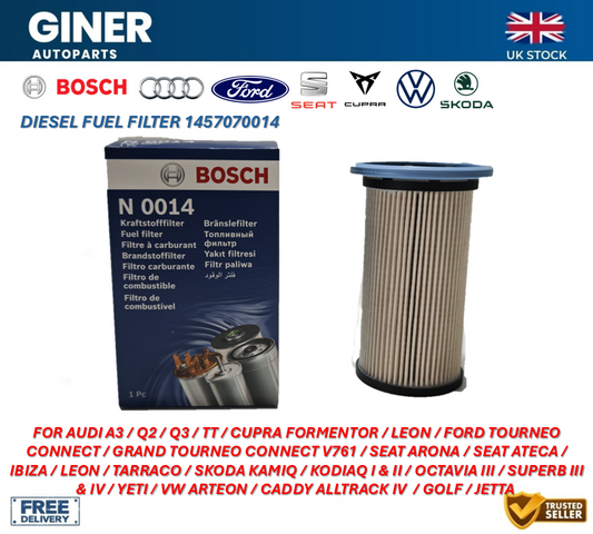 Bosch Fuel Filter 1457070014 5Q0127177 5Q0127177B 5Q0127177D N0014 Quality New