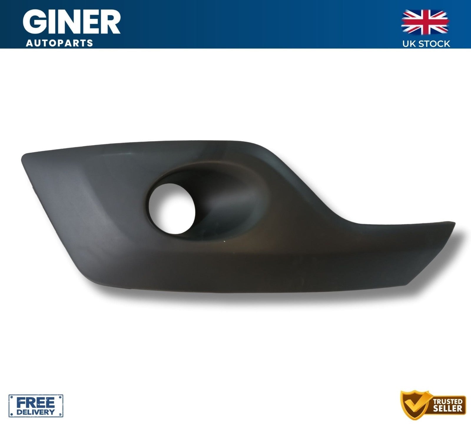 POLIPLAS Front Bumper Fog Grille With Fog Hole For 2013+ Ford Transit Custom