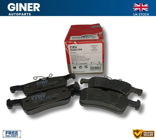 TRW Brake Pad Set Rear 42mm Height Braking Replacement For Ford Fiesta GDB2194