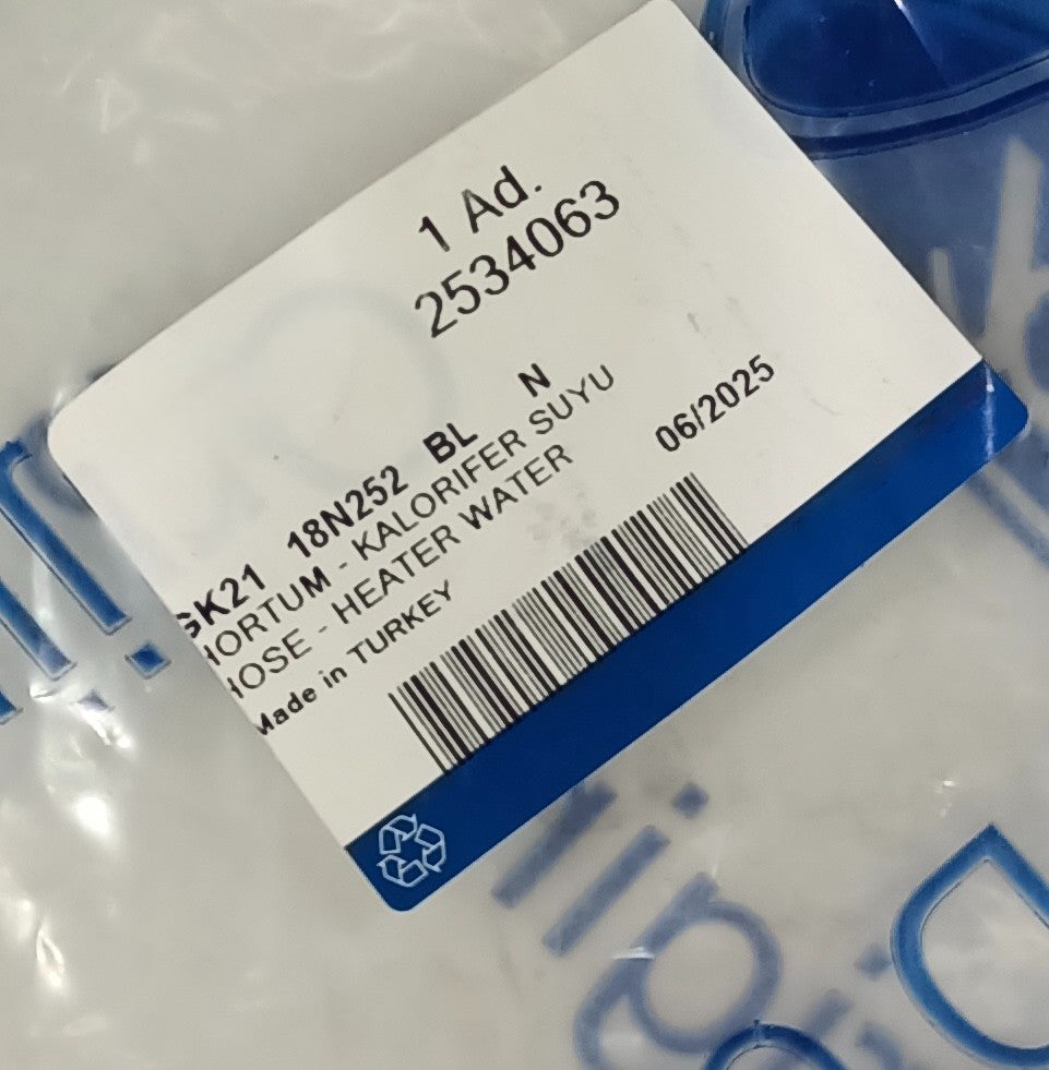 Ford Original Heater Water Hose For 2014–2020 Transir MK4 2534063 GK21-18N252-BL