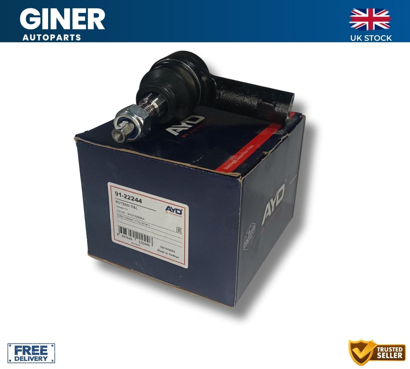 AYD Tie Track Rod End Front Left & Right For 2019+ Ford Transit Custom V362 2.0D