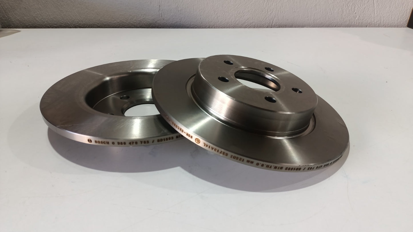 Bosch 2x Brake Discs Pair Solid Rear 271mm 0986479763 Set BV612A315BA 1704765