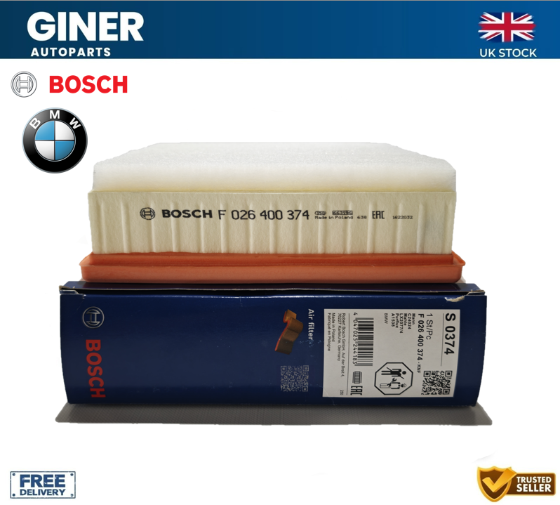 Bosch Air Filter F026400374 13718511668 S0374 Genuine Top Quality Guaranteed