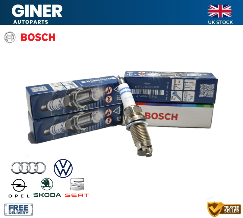 Bosch Spark Plugs Set 4x 03C905601A 03C905601B 03F905600 03F905600A 0242240665