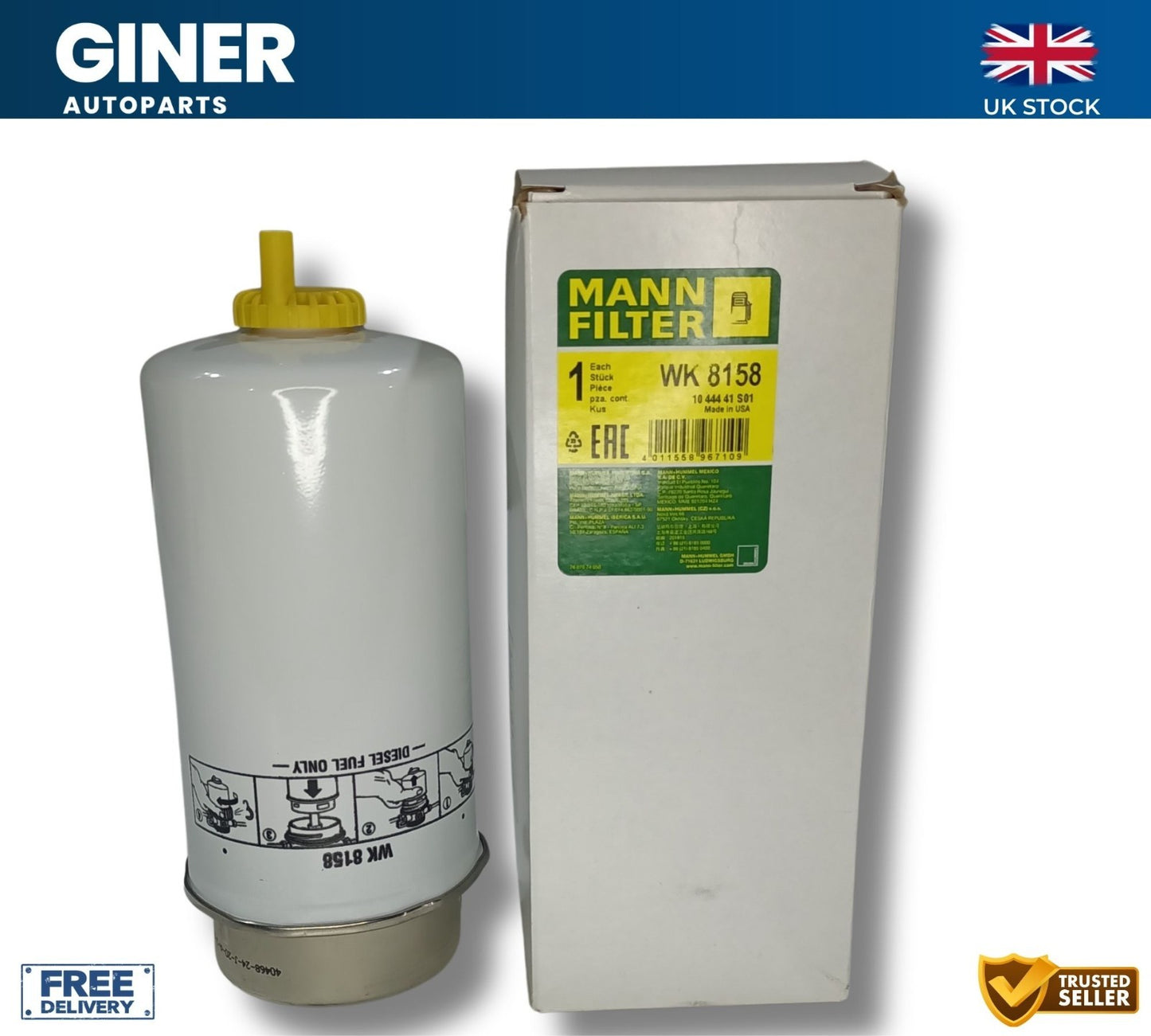 For Ford Transit 2.4 TDCi 2.2 TDCi MANN Fuel Filter WK8158 1370779 1685861