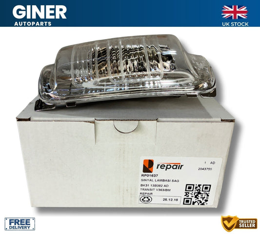 REPAIR Door Wing Mirror Indicator Lens Clear Right For Ford Transit MK8