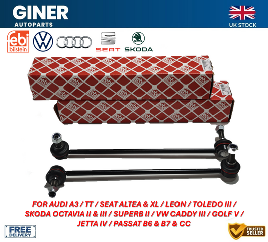 Febi 2x Anti Roll Bar Links Front Left & Right Stabiliser Drop Link VW Group